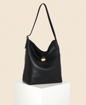 Black Women's Cafuné Drop Hobo Tote Bags | IKP353UY