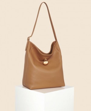 Brown Women's Cafuné Drop Hobo Tote Bags | UCM2376WU