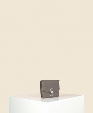 Grey Brown Women's Cafuné Double-C Wallets | JDH8991KS