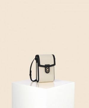 White Black Women's Cafuné Trunk Box Crossbody Bags | DOV610MH