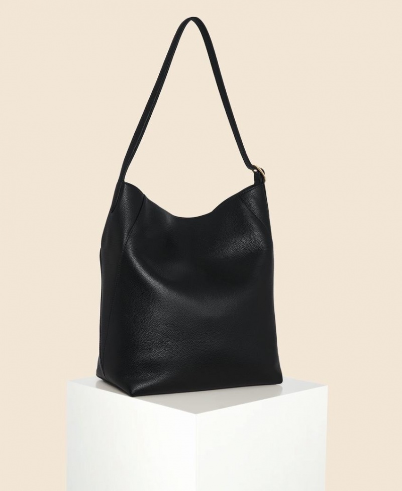 Black Women's Cafuné Drop Hobo Tote Bags | IKP353UY