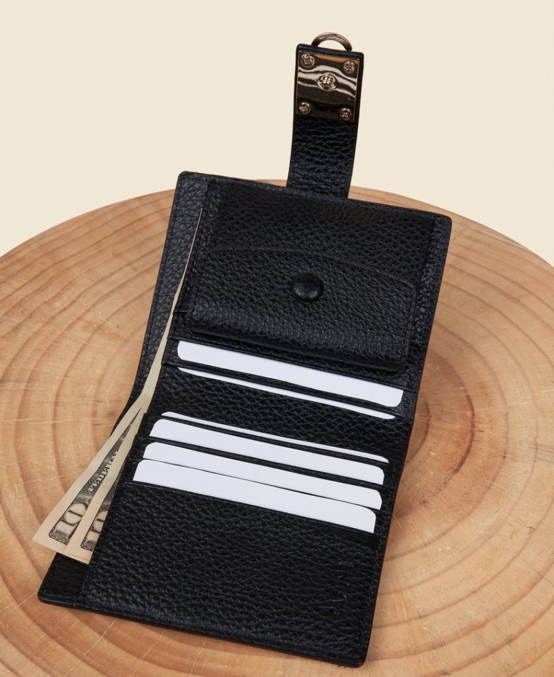 Black Women's Cafuné Stance Flap Wallets | OXL3433IC