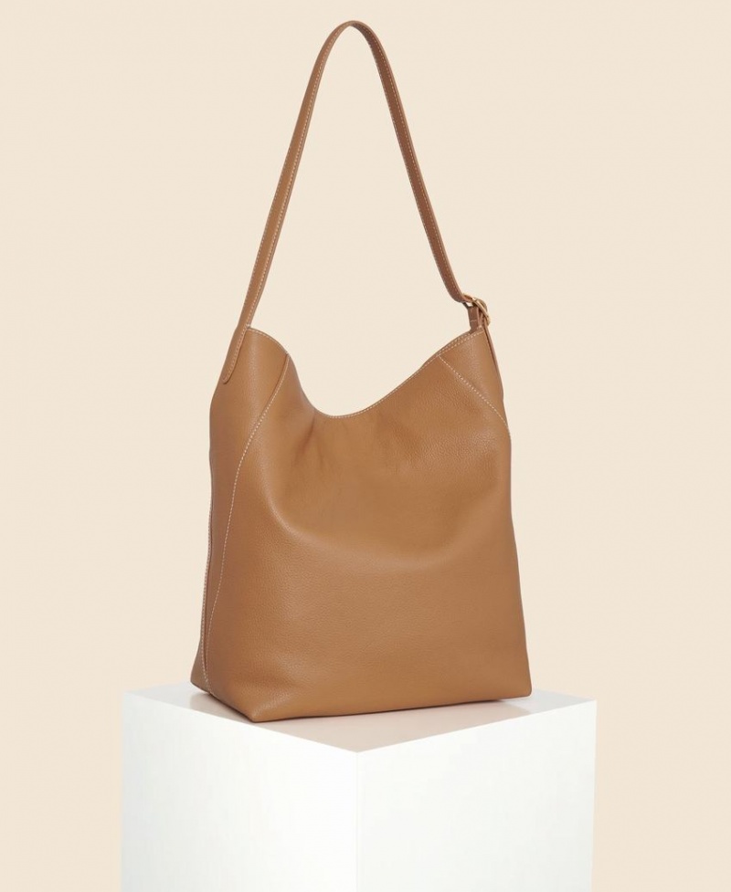 Brown Women's Cafuné Drop Hobo Tote Bags | UCM2376WU