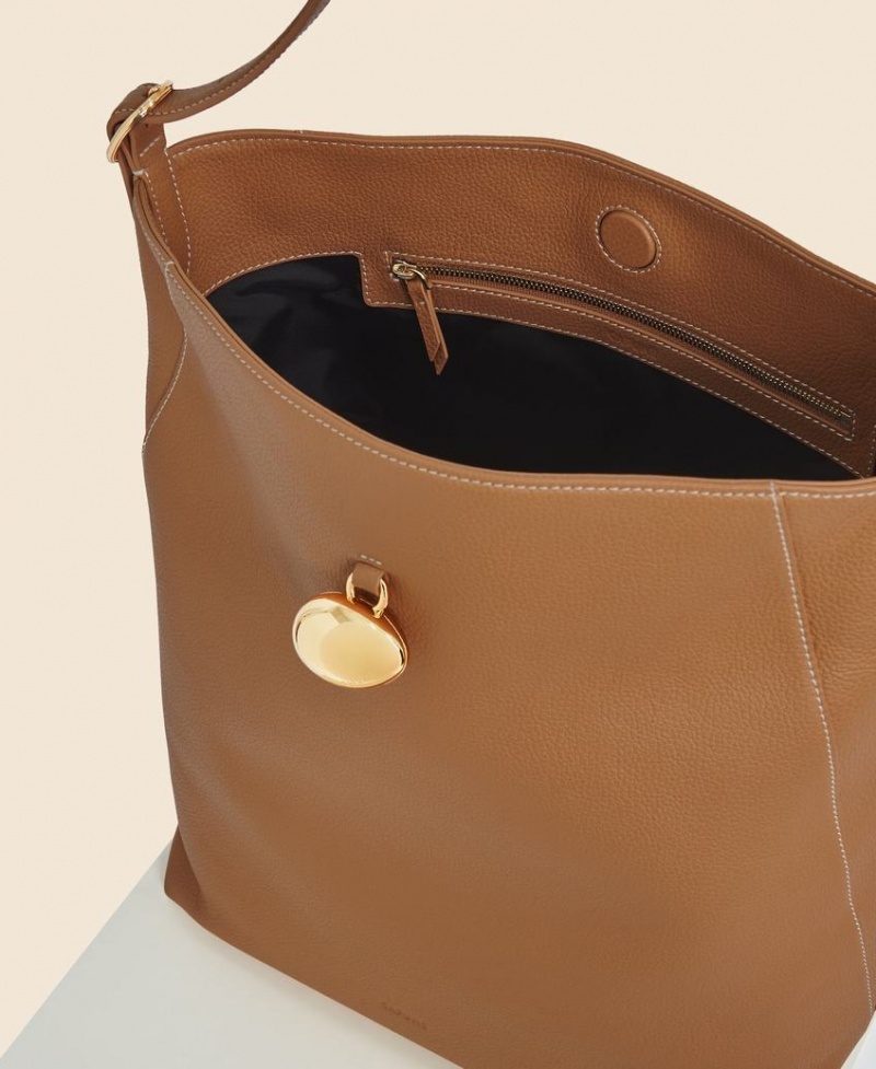 Brown Women's Cafuné Drop Hobo Tote Bags | UCM2376WU