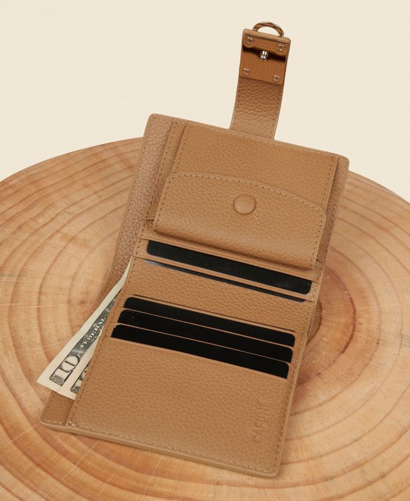 Brown Women's Cafuné Stance Flap Wallets | HLK5741IN