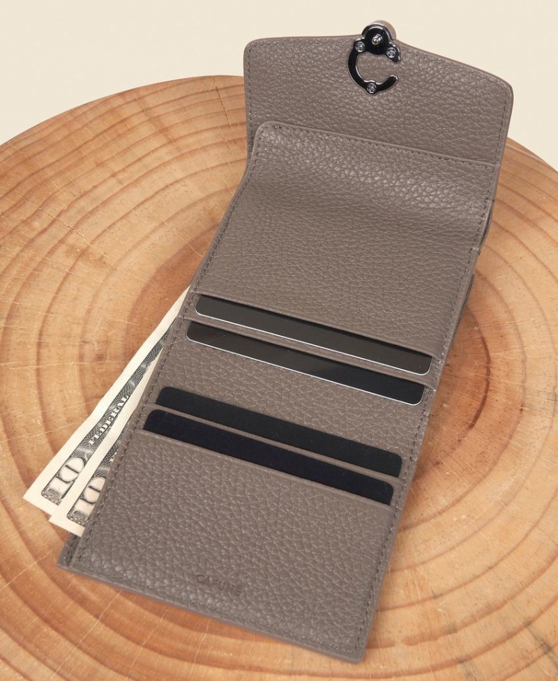 Grey Brown Women's Cafuné Double-C Wallets | JDH8991KS