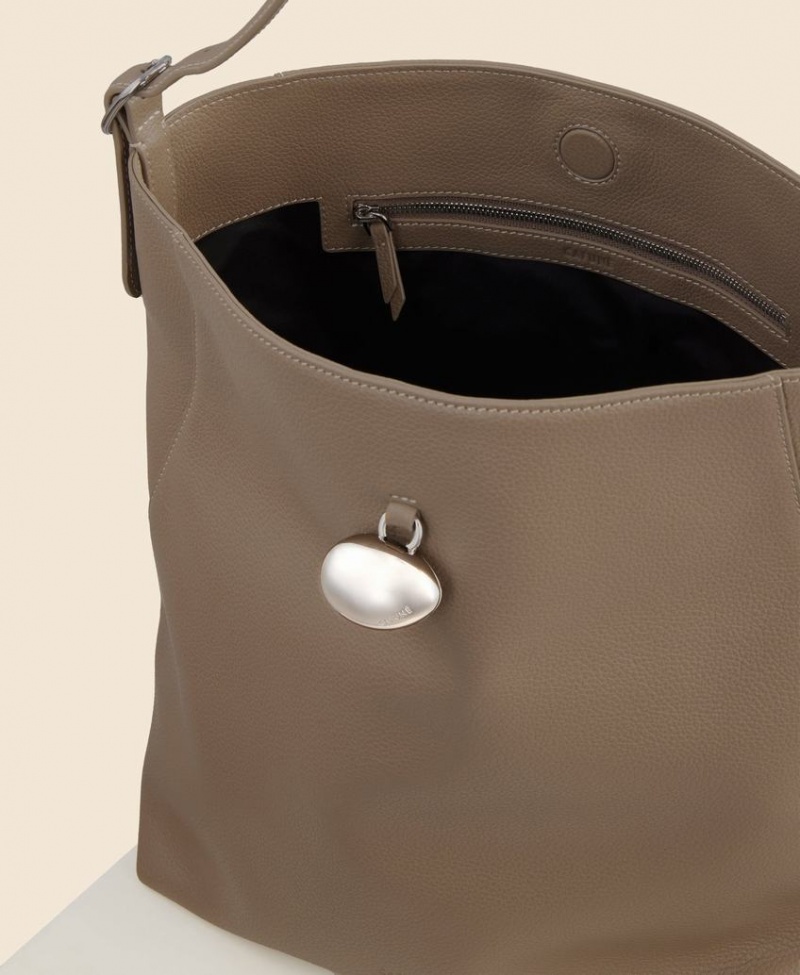 Grey Brown Women's Cafuné Drop Hobo Tote Bags | SIG3427GD