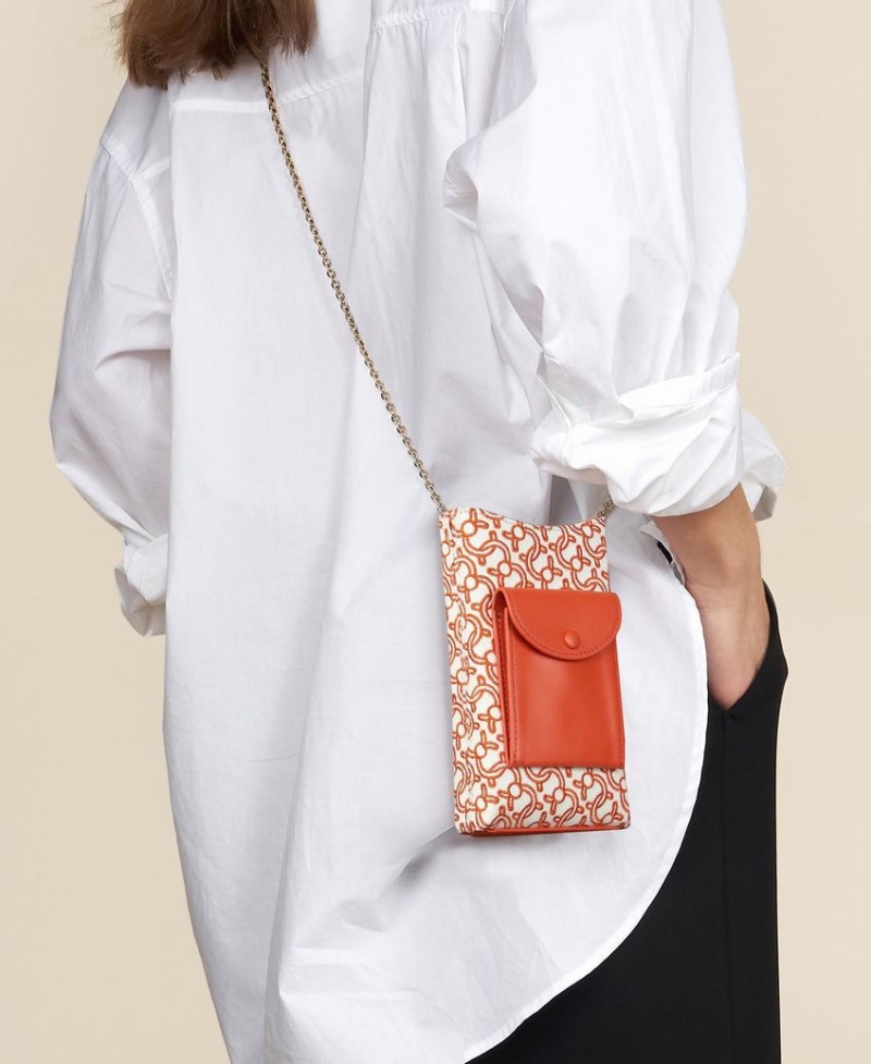 Orange White Women's Cafuné Camber Sling Phone Bag | PLF6161TJ