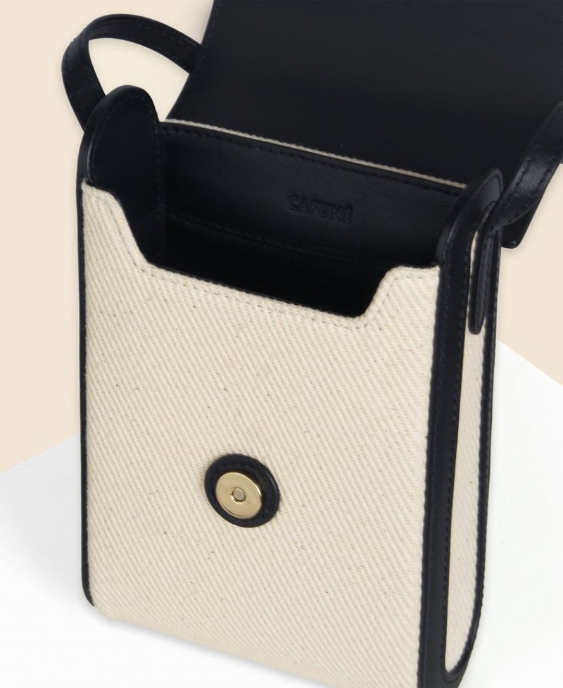 White Black Women's Cafuné Trunk Box Crossbody Bags | DOV610MH